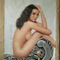 ORIGINAL OIL ON CANVAS CHARMING SEXY NUDE GIRL MODEL