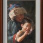 ORIGINAL OIL PAINTING TIBETAN YOUNG GIRL MOTHERHOOD ART