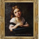 Original Art Oil Painting Portrait Preetty Young Girl