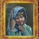 ART ORIGINAL OIL ON CANVAS PRETTY RUSSIAN GIRL PORTRAIT