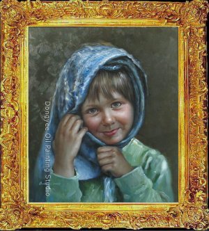 ART ORIGINAL OIL ON CANVAS PRETTY RUSSIAN GIRL PORTRAIT