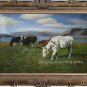 ART ORIGINAL OIL PAINTING SIGNED Cow ANIMALS