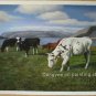 ART ORIGINAL OIL PAINTING SIGNED Cow ANIMALS