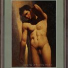 Art Original Oil Painting Against The Wall Male Nude