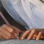 Art original oil painting Afghan schoolgirl in studying
