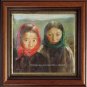 TIBETAN KIDS TWO YOUNG GIRLS-ORIGINAL OIL ON CANVAS