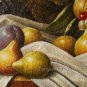 Archaistic Oil Painting Still Life On Crackeled Canvas