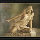 ART SALE ORIGINAL OIL ON CANVAS NUDE MODEL IN STUDIO