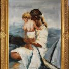Original oil painting Impressionism Figures Childhood