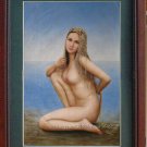ART ORIGINAL OIL PAINTING XINJIANG NUDE GIRL BY THE SEA