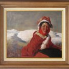 ART SALE OIL PAINTING SIGNED TIBETAN GIRL PORTRAIT