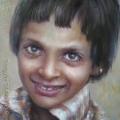 FREE SHIPPING OIL ON CANVAS PORTRAIT OF A INDIAN GIRL
