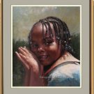 ART ORIGINAL ON CANVAS AMERICAN YOUNG GIRL MODERN HAIR
