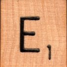 Scrabble Letter Wood/Wooden Tile "E" for replacement or crafts like jewelry or decorations