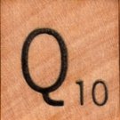 Scrabble Letter Wood/Wooden Tile "Q" for replacement or crafts like jewelry or decorations