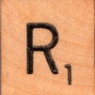 Scrabble Letter Wood/Wooden Tile "R" for replacement or crafts like jewelry or decorations