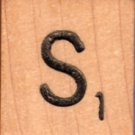 Scrabble Letter Wood/Wooden Tile "S" for replacement or crafts like jewelry or decorations