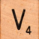 Scrabble Letter Wood/Wooden Tile "V" for replacement or crafts like jewelry or decorations