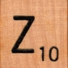 Scrabble Letter Wood/Wooden Tile "Z" for replacement or crafts like jewelry or decorations