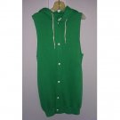 Sleeveless Hoody Sweatshirt Adult/Teen Green Slim~Long Cotton Blend NEW Vintage Free Shipping