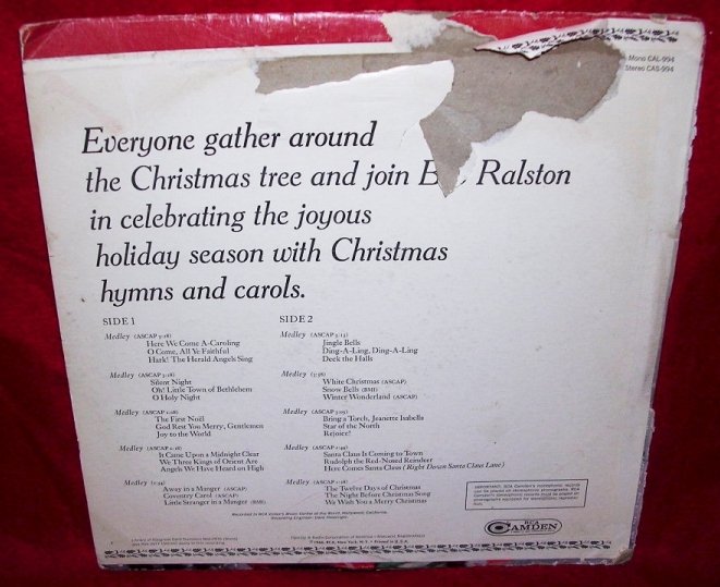 Christmas Hymns/Carols Organ Chimes Bob Ralston featured on Lawrence Welk 1966 vinyl LP 33⅓ VTG