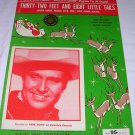 Thirty Two Feet and Eight Little Tails Sheet Music Gene Autry Santa Reindeer c1959 Vintage Free S&H