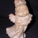 Kelvin's Angel Figurine Japan Unpainted 4" T Holding Flowers/Roses VTG Excellent Condition Free Ship