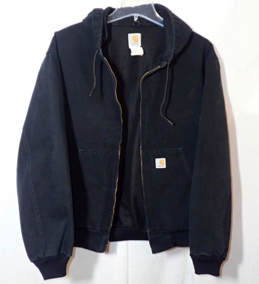 Carhartt Winter Duck Coat Men 2XL Reg Lined Black Hooded Pre-owned ...