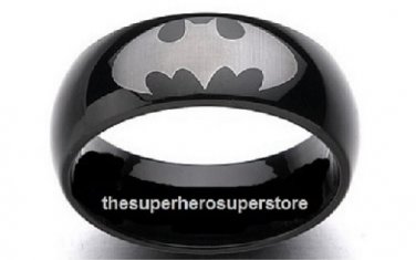 BATMAN the Dark Knight Stainless Steel Comfort-fit Ring (Size 9)
