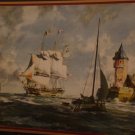 1800  SHIP IN BAY      ( LITOGRAPH)  Large and Nice.