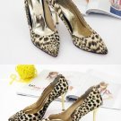 Leopard Print 4 inch Heels Point Pin-Up Shoes Free Shipping