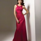 FB0019 Halter Mermad Floor-length Satin Bridesmaid Dress