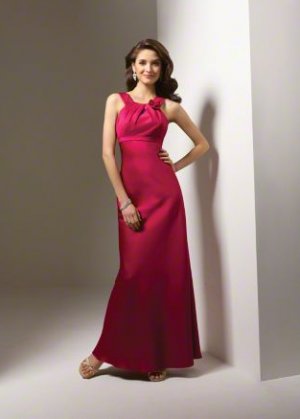 FB0019 Halter Mermad Floor-length Satin Bridesmaid Dress