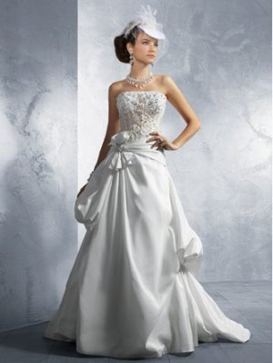Style 2163 Custom Made Strapless A-line Wedding Gowns