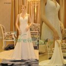 Real Sample A-line Halter Chiffon Bridal Gowns