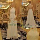 backless chiffon halter bridal dress