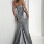 S001 Ready to Wear Mermaid Strapless Sweep Train Hand Made Silk Silver Evening Dresses 2012