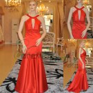 Sexy Mermaid Elastic Satin Red Eveing Dresses