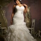 V0126 Custom Made Mermaid Sweetheart Rushed Ivory Plus Size Wedding Dresses