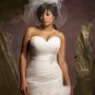 V0126 Custom Made Mermaid Sweetheart Rushed Ivory Plus Size Wedding Dresses