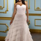 V0131 Beautiful Sweetheart A-line Chiffon Ruffles Plus Size Wedding Gowns
