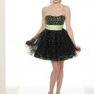 V0158 Sexy Custom Made Sweetheart Mini Beaded Black Homecoming Dresses
