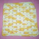 Yellow and White Crocheted Dishcloth