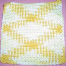 Yellow and White Crocheted Dishcloth