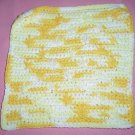 Yellow and White Crocheted Dishcloth