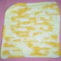 Yellow and White Crocheted Dishcloth