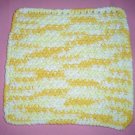 Yellow and White Crocheted Dishcloth