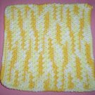Yellow and White Crocheted Dishcloth