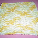 Yellow and White Crocheted Dishcloth