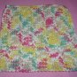 Yellow, Sage, Pink, Tan and White Crocheted Dishcloth